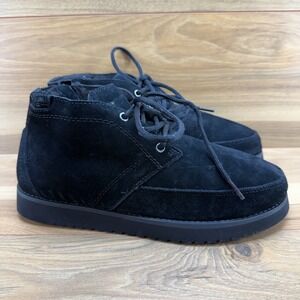 Koolaburra By UGG Mens Asaiah Chukka 10 Black Suede Faux Fur Lined Ankle Boots